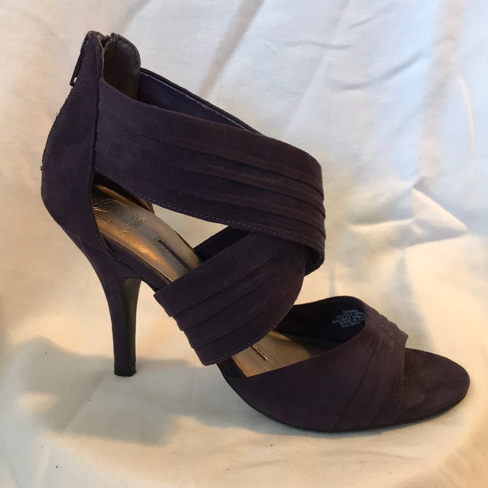 New Direction Purple Suede Strap Heels